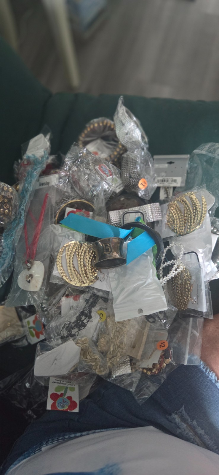 jewelry lots unsearched some in packages some not.