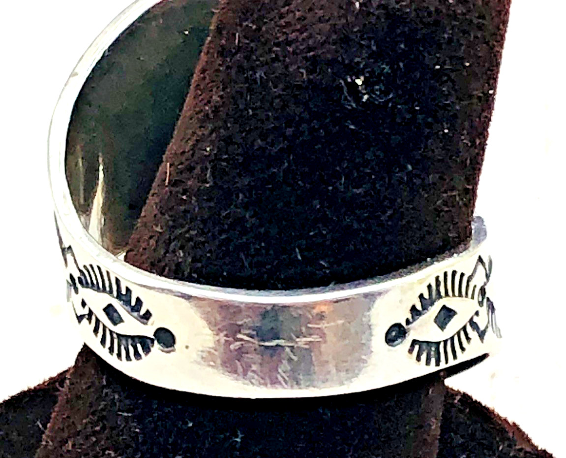 Vtg.Sterling Silver Wrap Ring Sz.11.5 Southwest Stamped Design Carolyn Pollack?