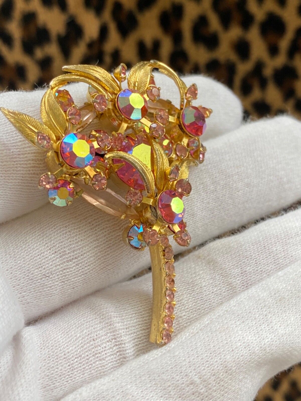 Vintage Juliana D&E Brooch Reference Book Piece 1964 60s MCM Pink Floral Spray