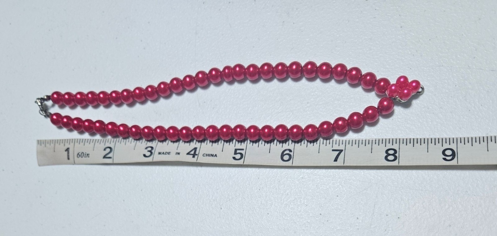 Vintage Red Beaded Necklace Bead Cluster Accent Retro 50s 60s Fashion Jewelry