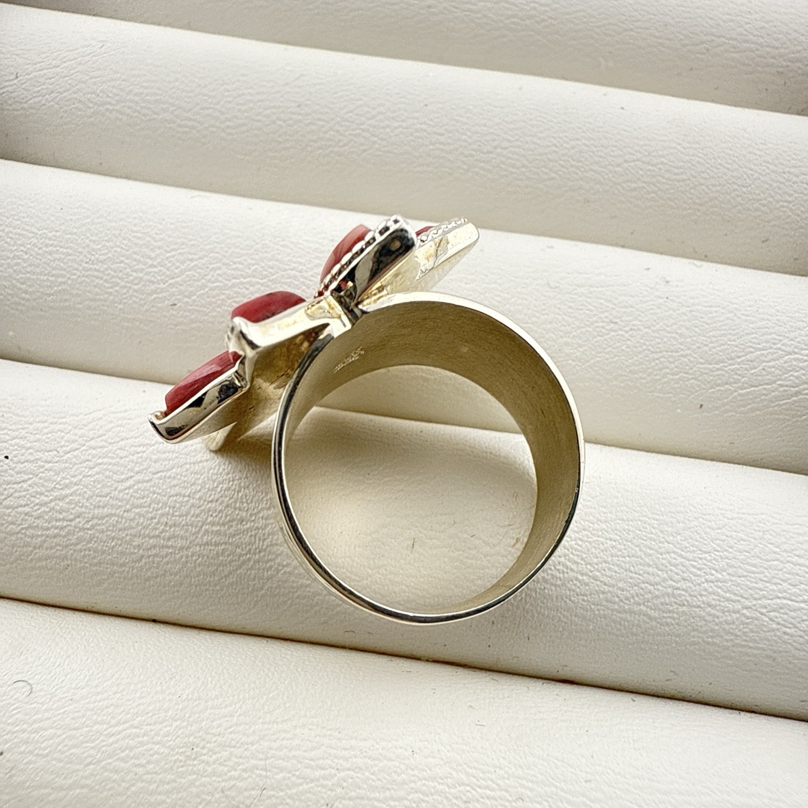 Jay King Ring Pink Stone Flower Starburst sz 6.5 Sterling Silver 925