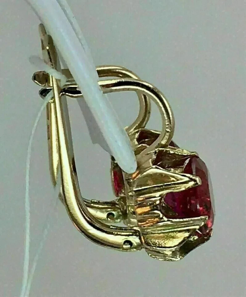 Round Cut Lab Created Diamond Engagement Woman’s Earring 14K Yellow Gold Finish