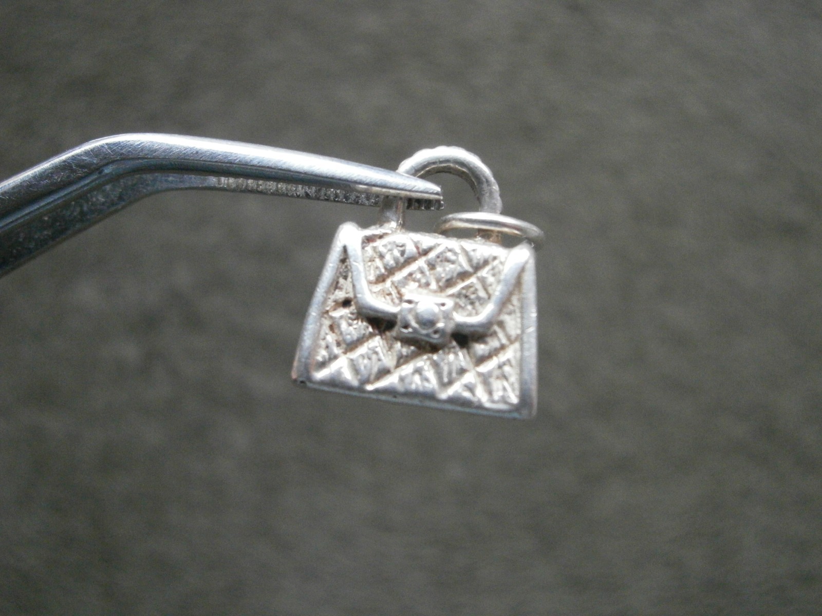 Purse Handbag Vintage Solid Sterling Silver Bracelet Charm Pendant 2.5g