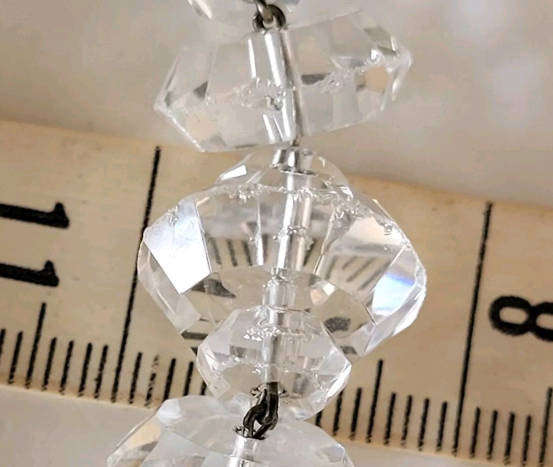 Vintage Rare Cut 1930’s Art Deco 45cm Faceted Rock ? Crystal Bead Necklace