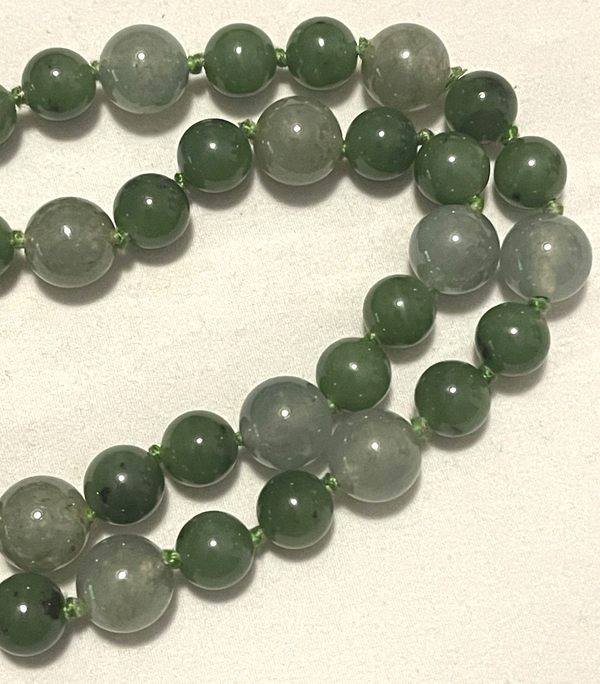 Marilynn Alsdorf Collection Spinach Jade 28″ Necklace from Sotheby’s Auction