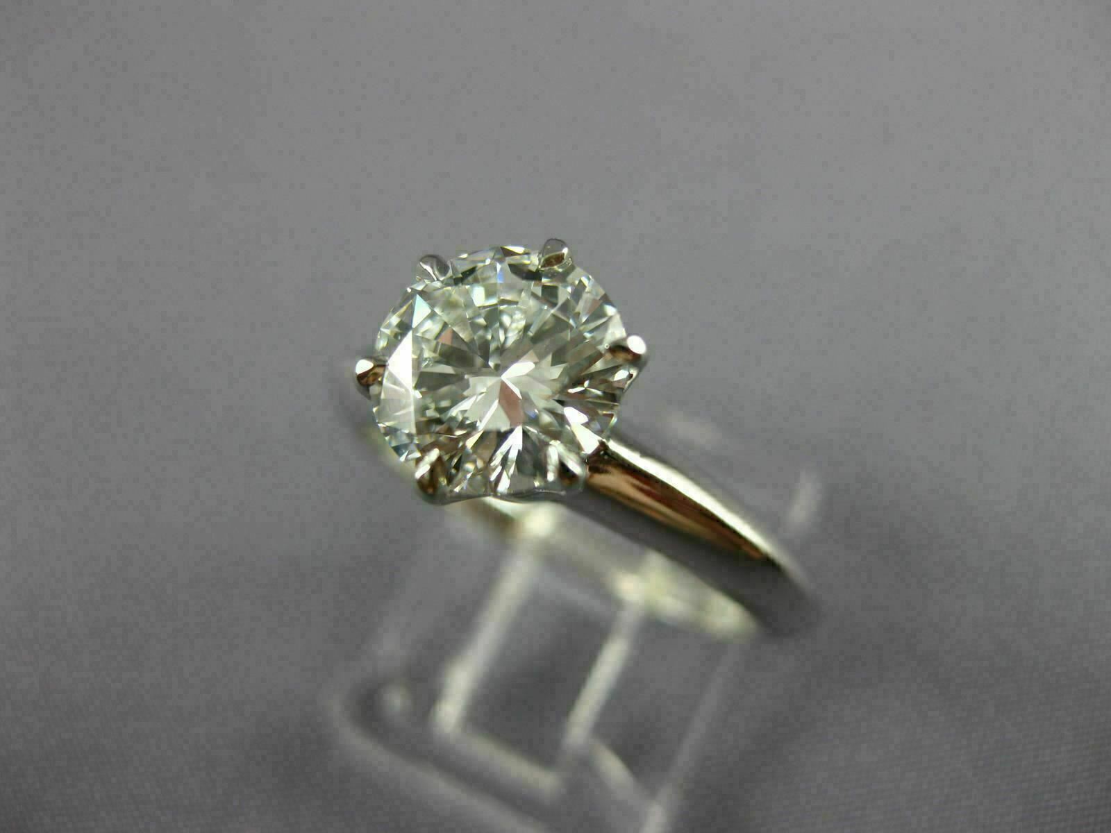 LARGE TIFFANY & CO GIA 1.52CT DIAMOND PLATINUM GOLD ENGAGEMENT RING E VS2 #26497