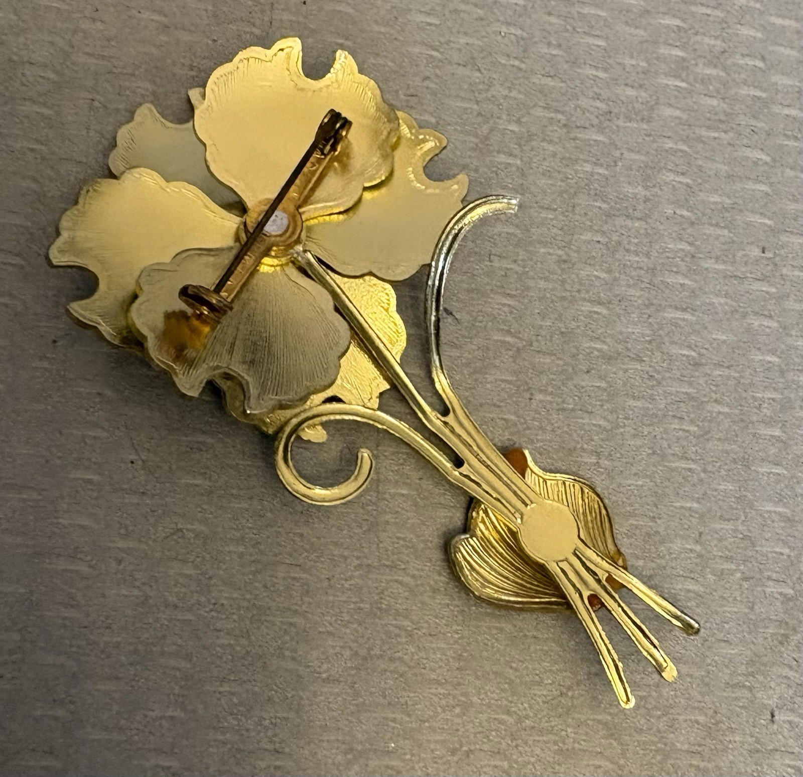 60s vintage Lime Green Enamel Flower Power Brooch Pin Mod Pop Layered W Germany