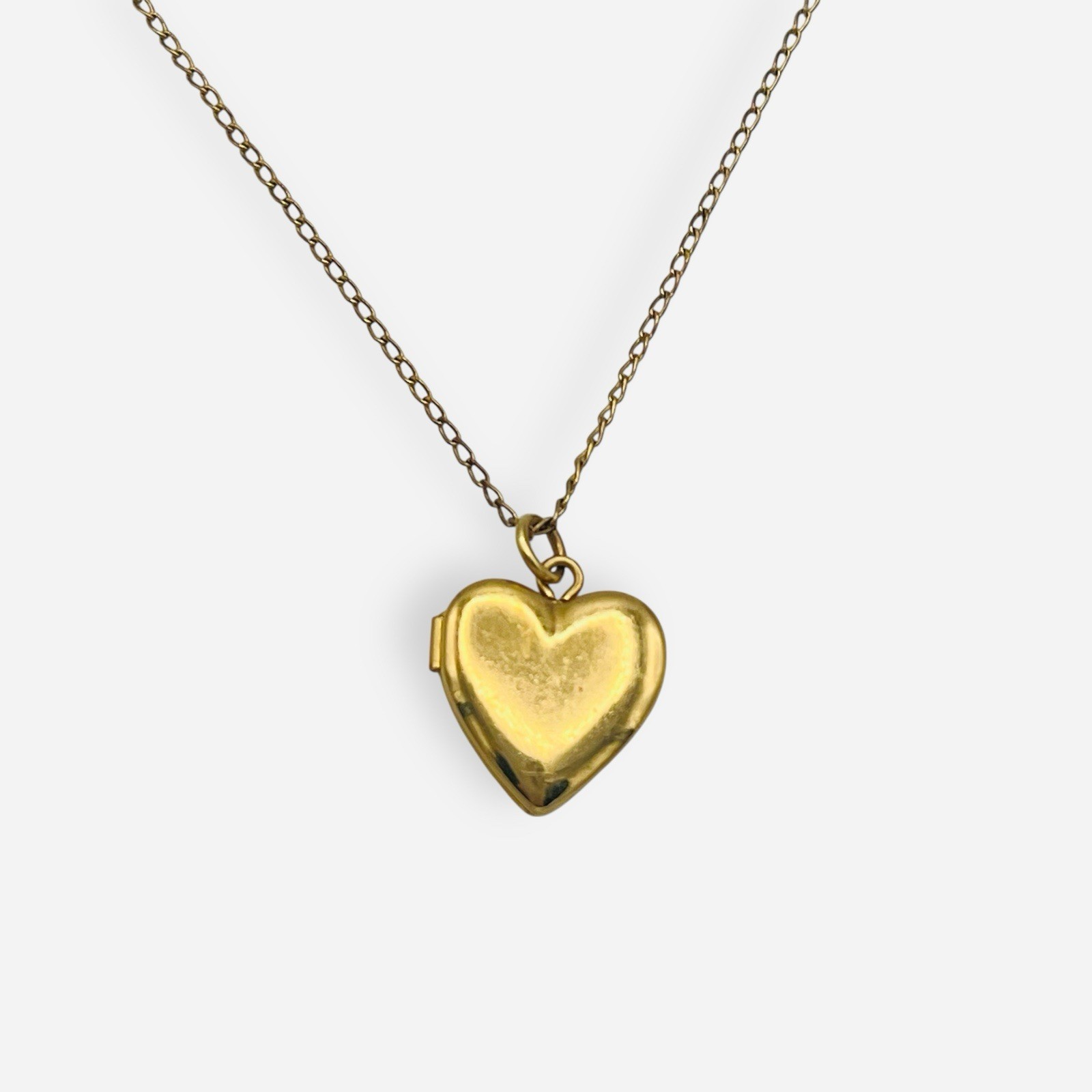Vintage BAB Heart Locket Pendant Necklace 1/20 14Kt GF Chain Gold Filled Photo
