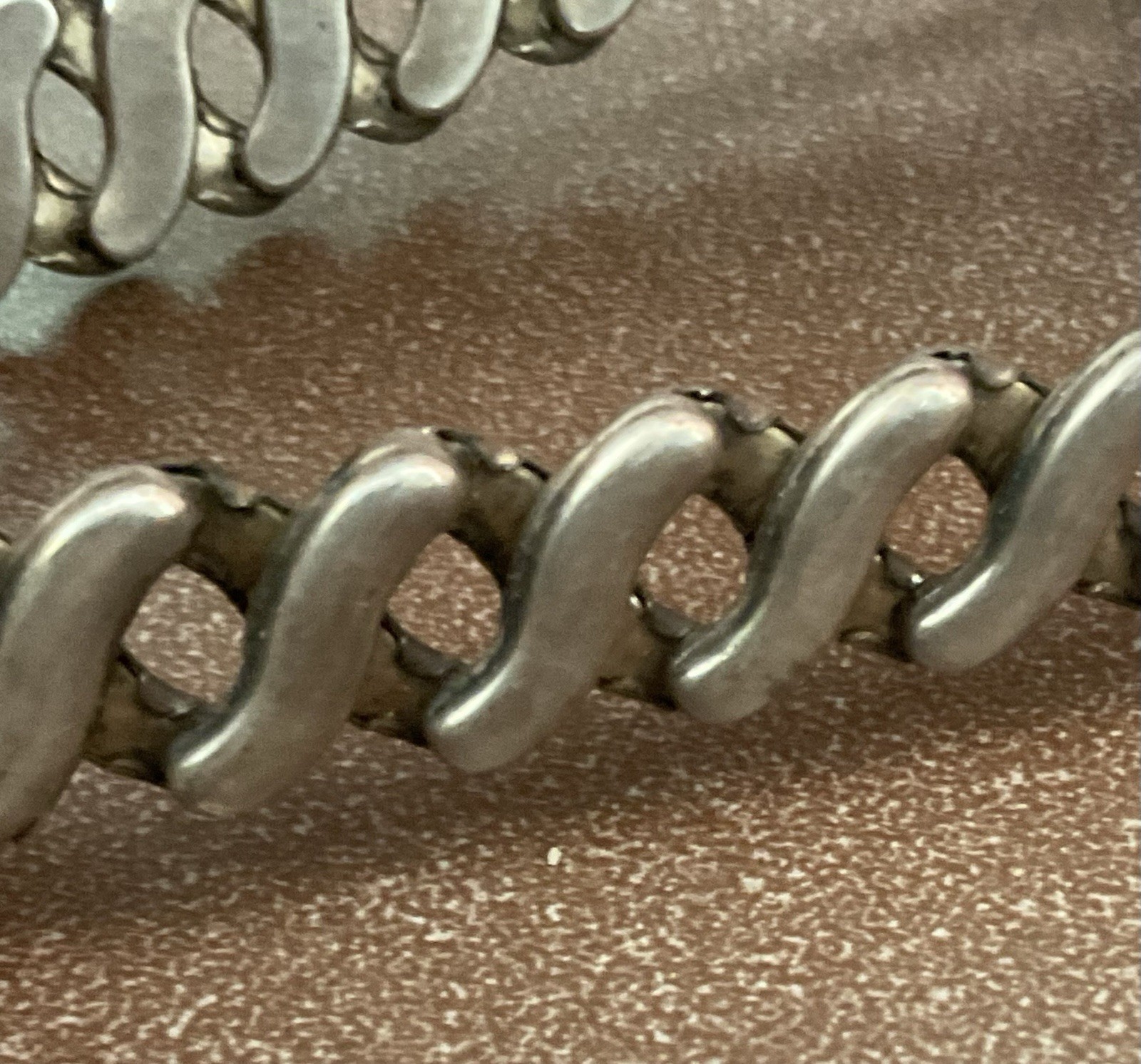 Vtg Heavy Solid 925 Sterling Silver ID Bracelet Expansion Link Stretch Band 44 g
