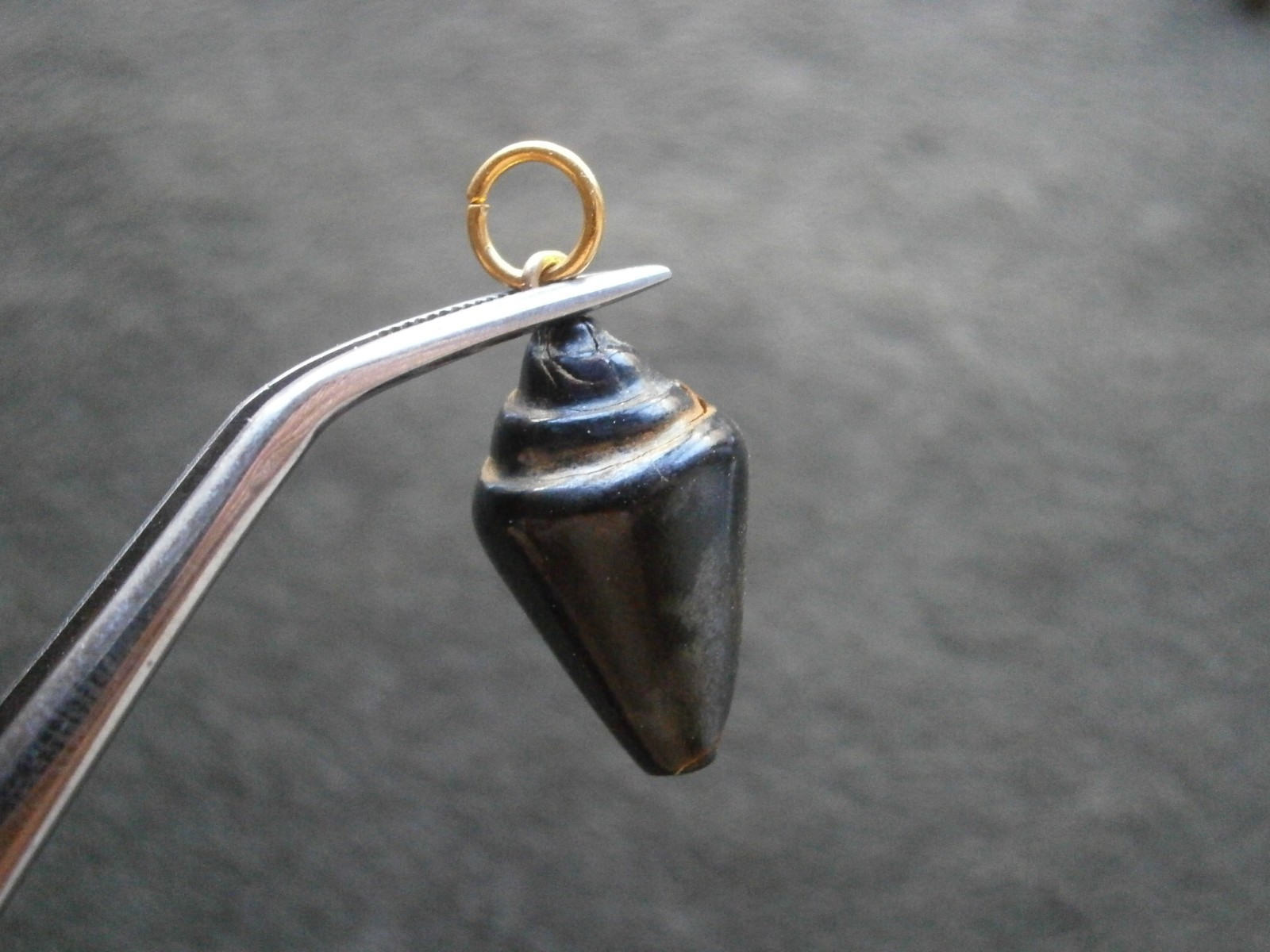 Unusual Carved Shell Unknown Material Lightweight Amulet Vtg Charm Pendant 1.7g