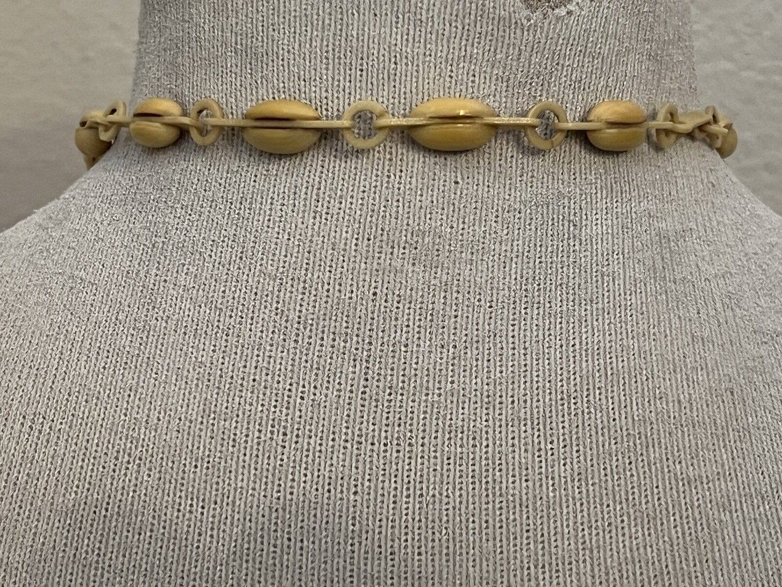 ANTIQUE ART DECO MONKEY NECKLACE TAPE MEASURE CELLULOID CHAIN PENDANT WHIMSICAL