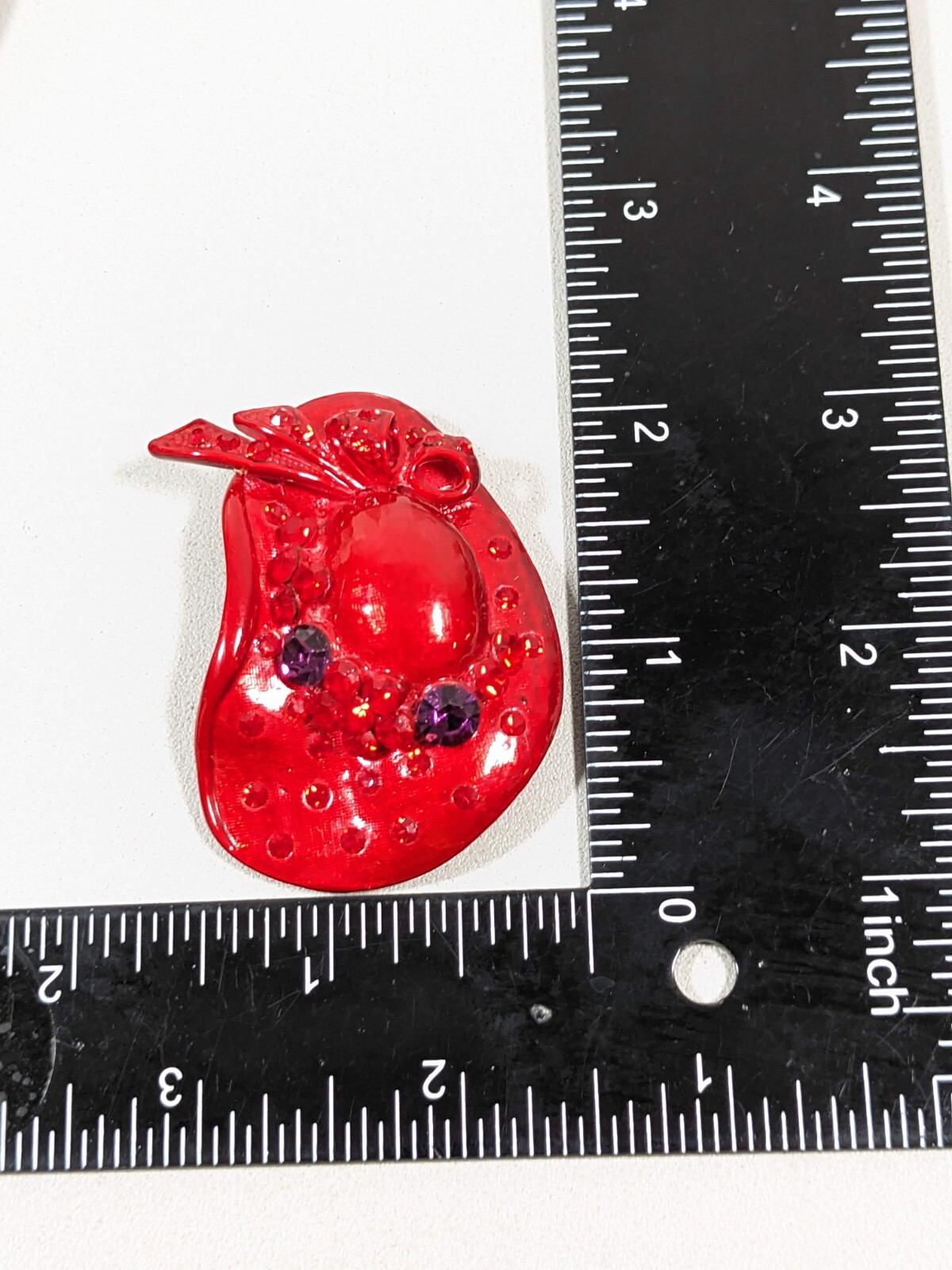 Ladies Fancy Red Hat Rhinestone Purple Pin Brooch