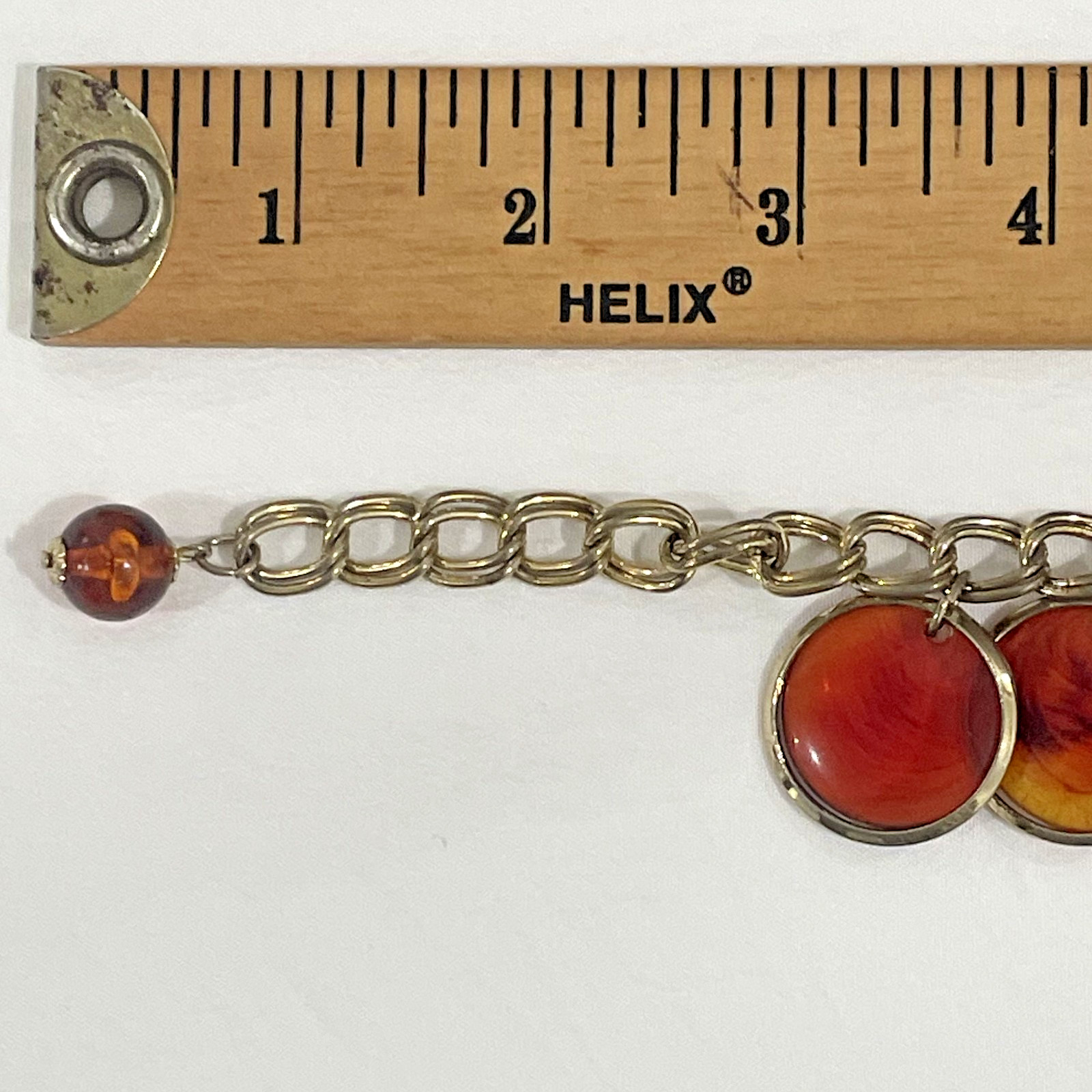Vintage Statement Gold Tone & Lucite Coin Necklace 1950s 18″ Adjustable Unsigned