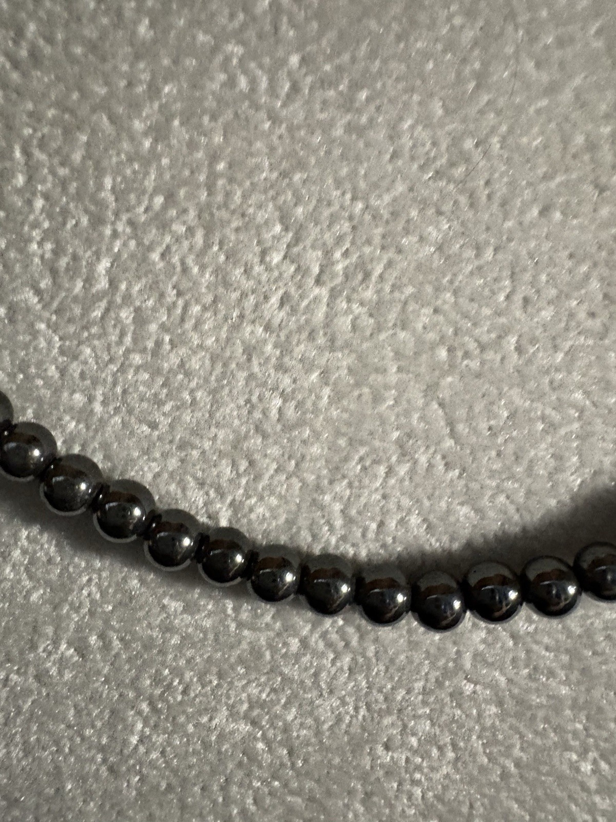 Vintage Metal Beaded Necklace With Fish Hook Clasp