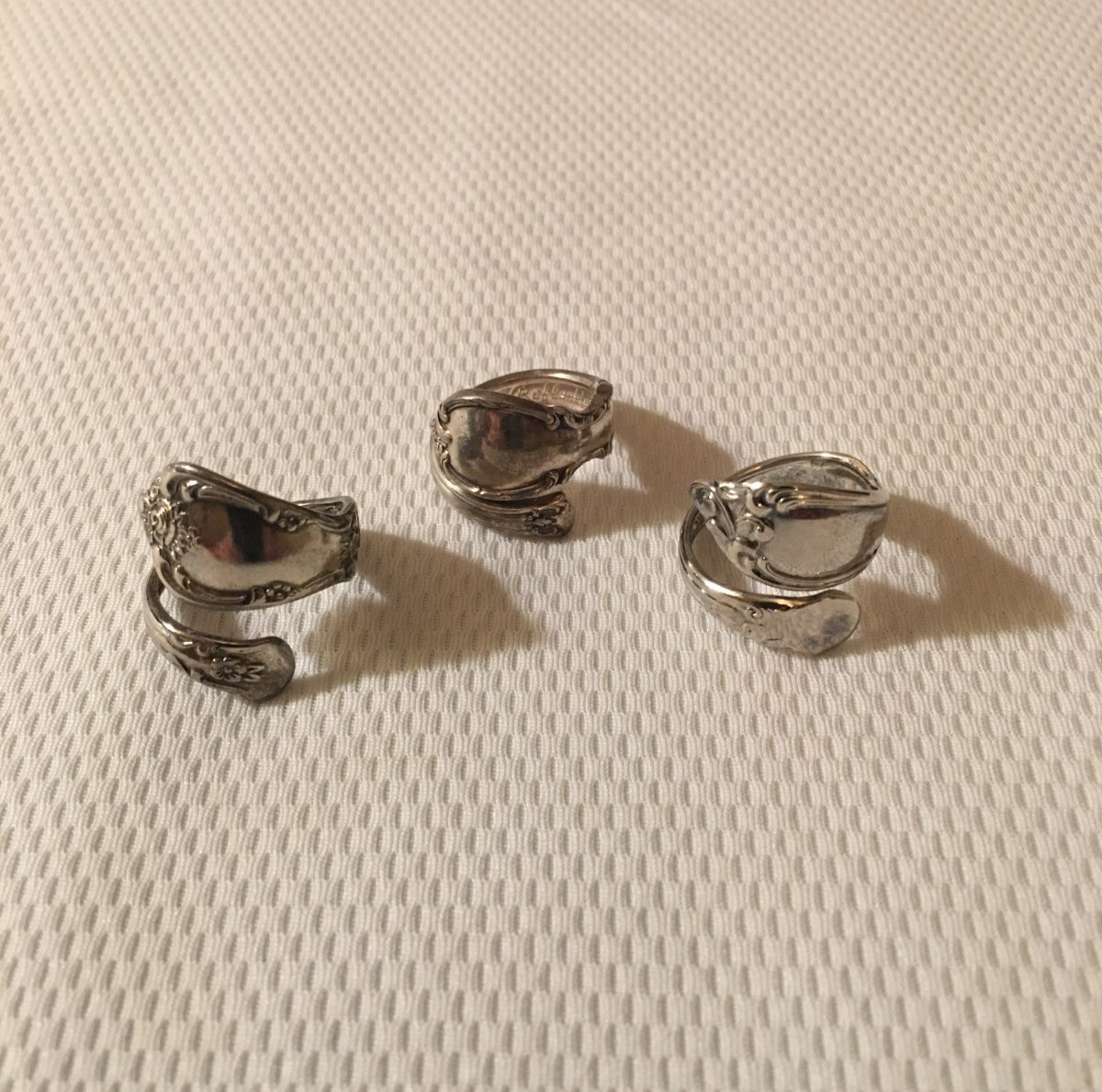 Vintage Silver Plate Jewelry Cuff Bracelets Spoon Rings WM Rogers Oneida