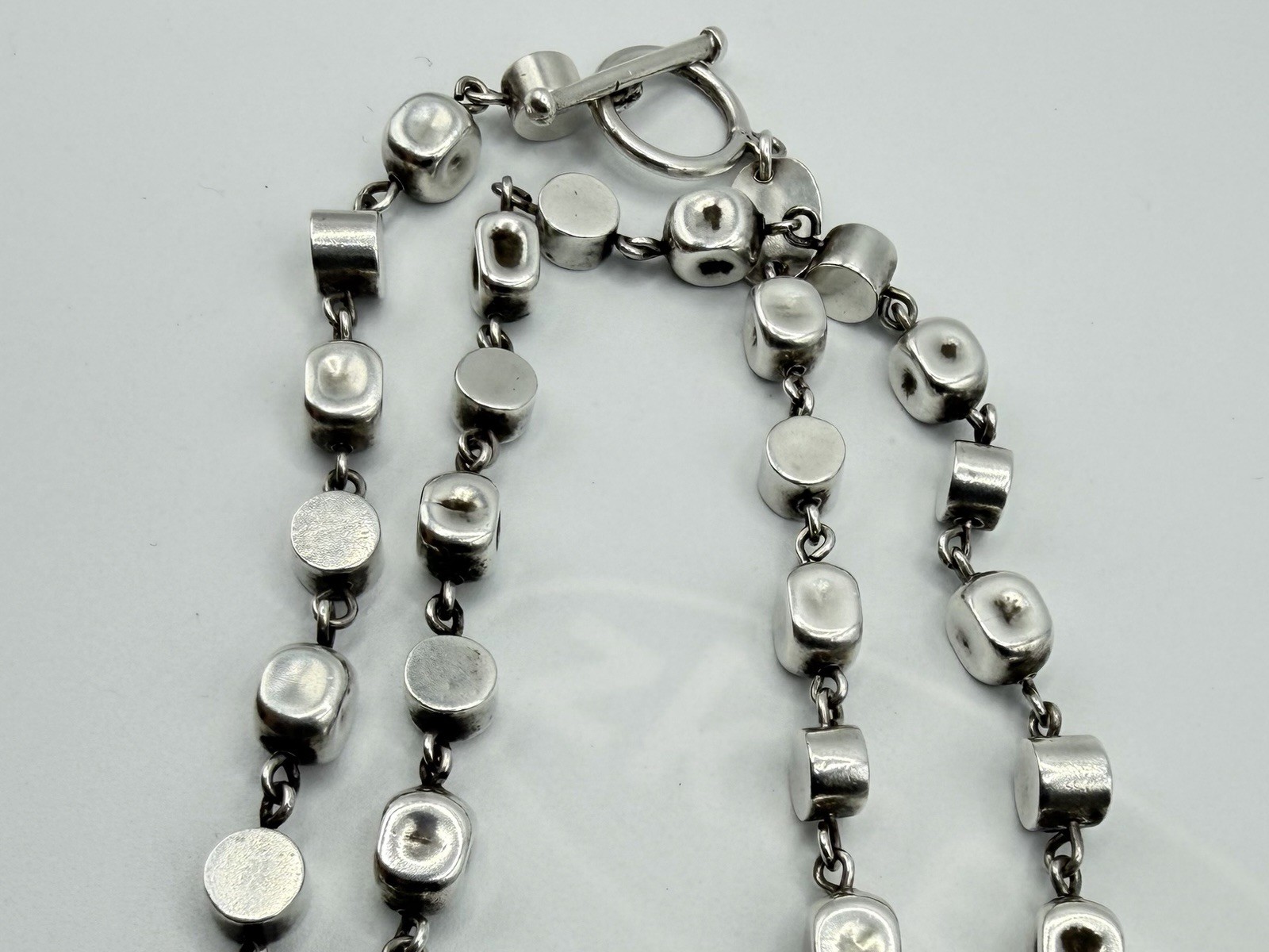 Vtg Brenda Schoenfeld 1995 Sterling Silver 925 MEX Designer Modernist Necklace