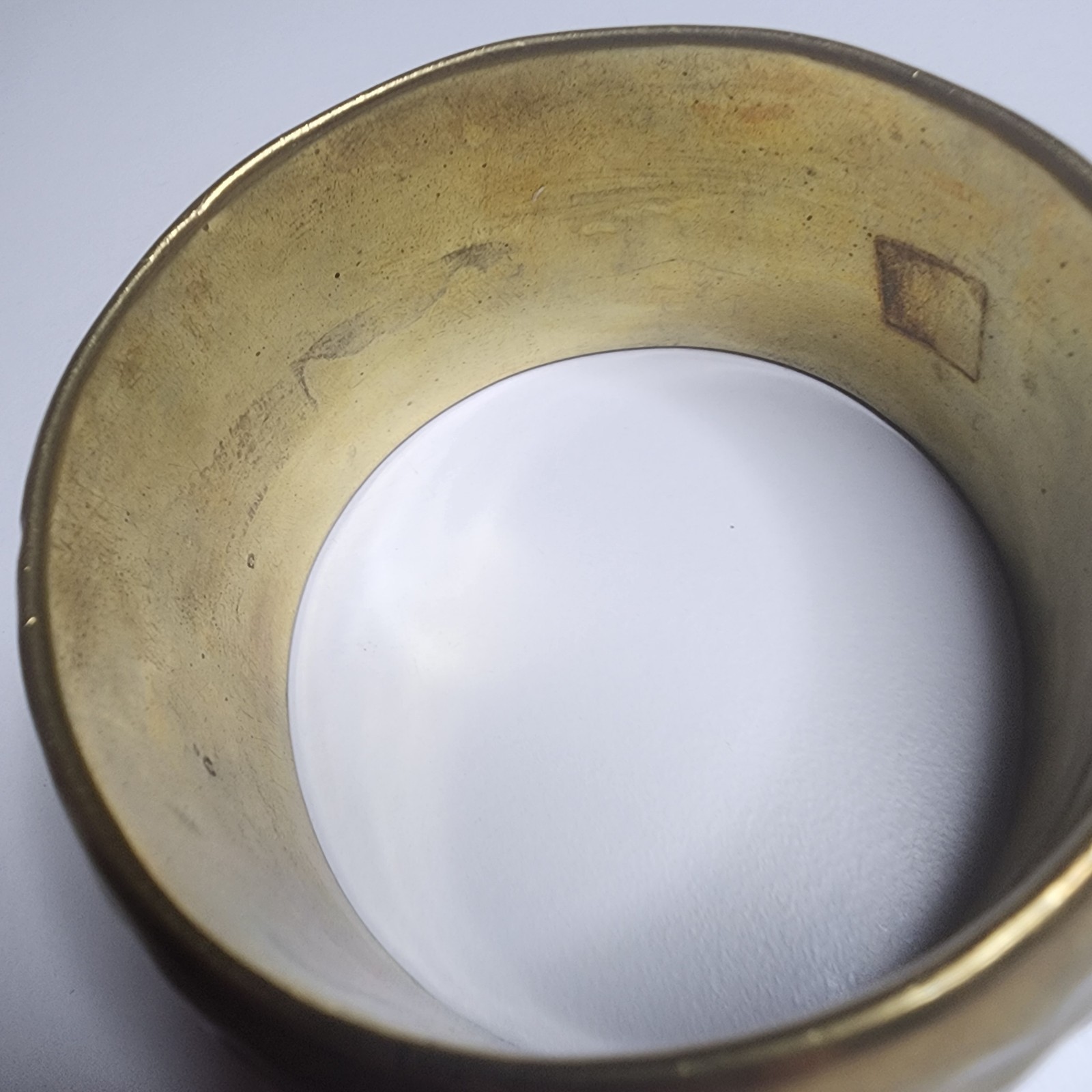 Vintage Chunky Wide Hammered Gold Tone Bangle Bracelet Statement Jewelry