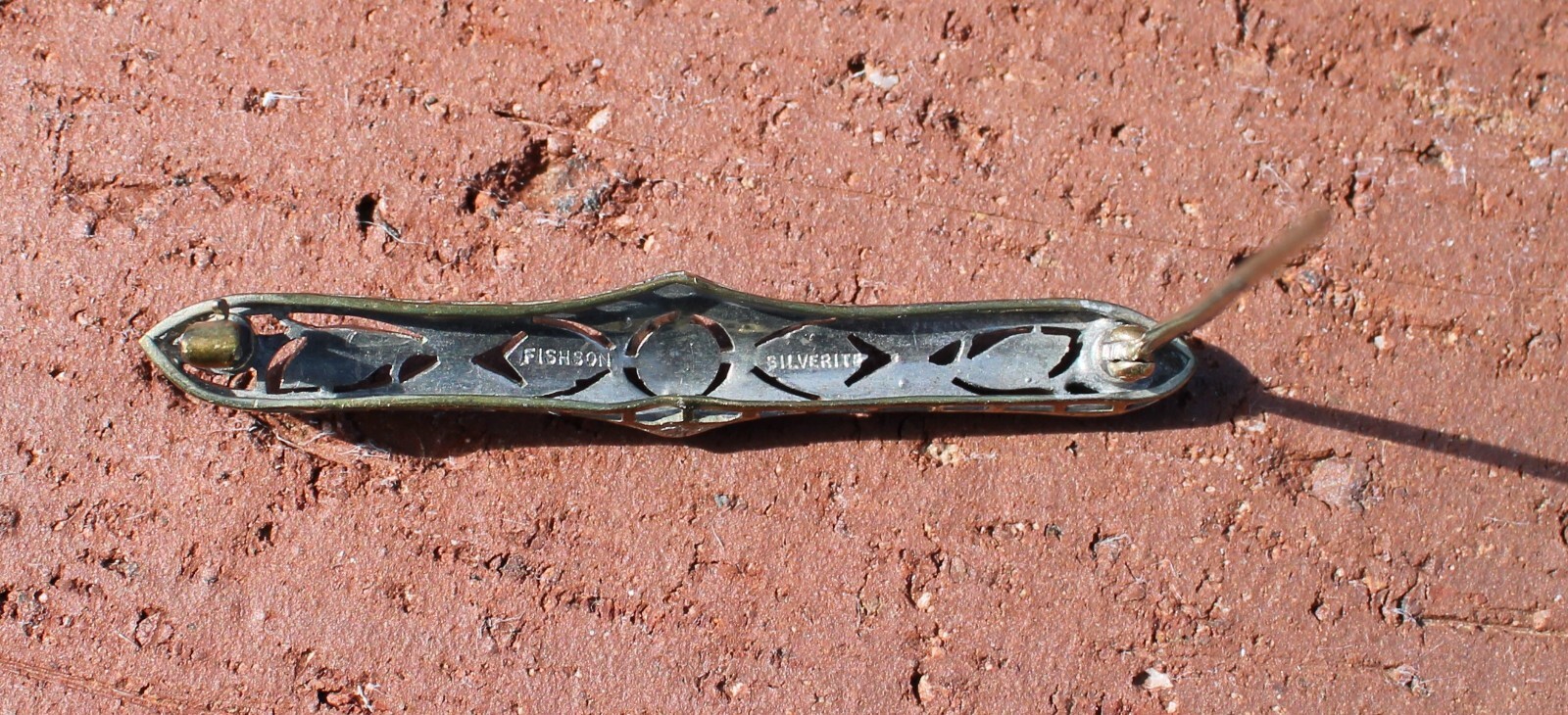Vintage Signed FISHEL SILVERITE 1920’s Rhinestone Bar Pin Brooch H7