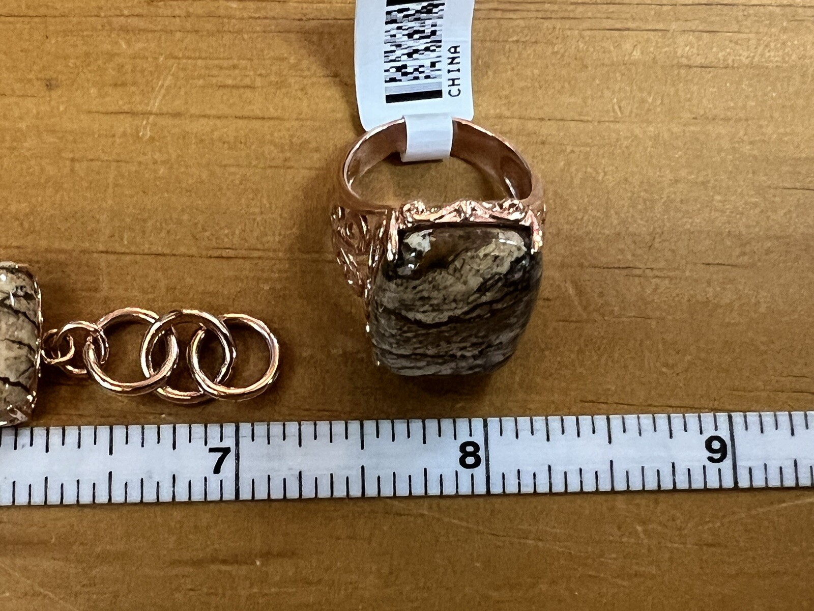 Jasper Signed JZ Tennis Bracelet And Ring Set Matching Rose Gold Tone Plated