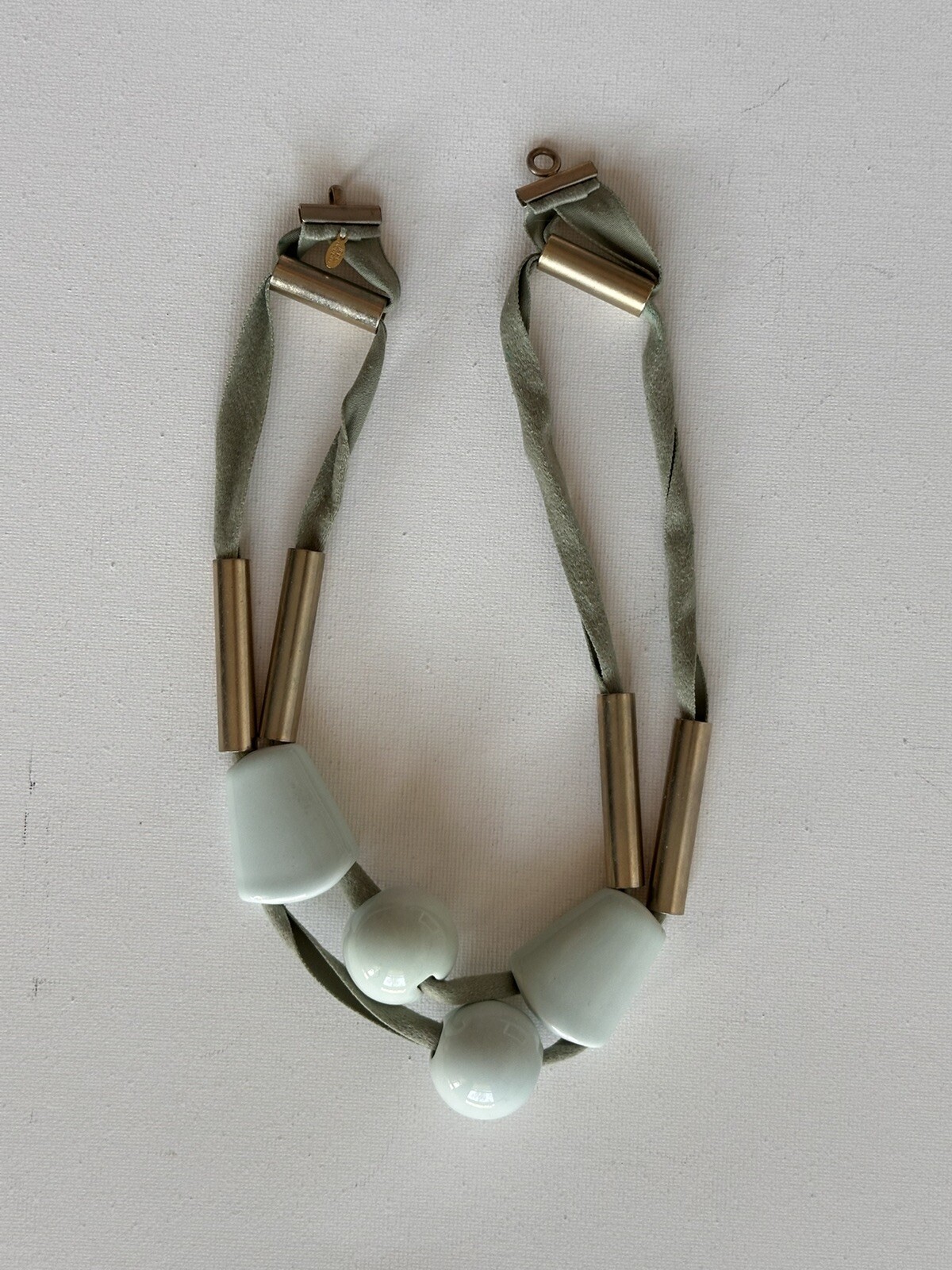 Marion Vidal Aqua And Gold Colored Metal Ceramic Necklace
