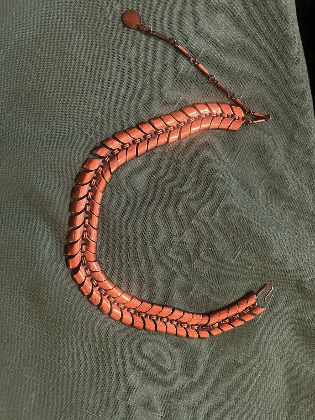 Vintage Copper Necklace. With Chain and Hook Clasp. Great Condition