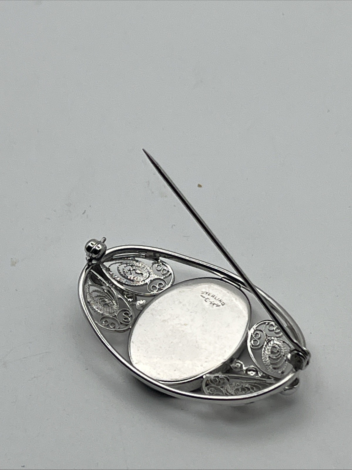 Carl-Art Sterling Silver Lady Portrait Brooch/Pin