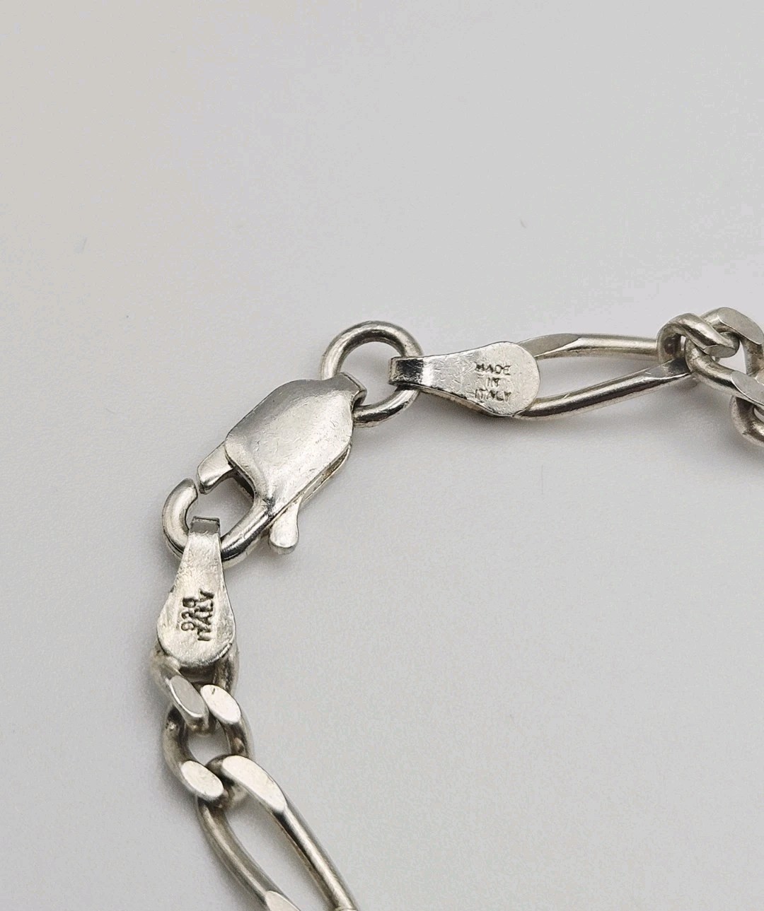 FAS Sterling Silver Vintage Figaro Link 2.5mm Chain Necklace 24″