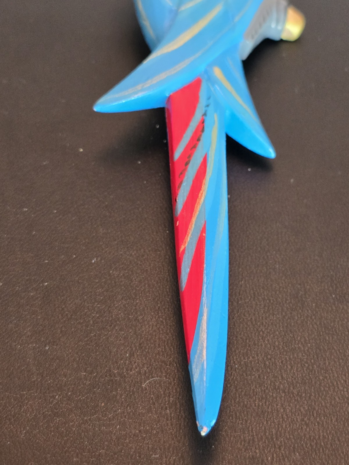Vintage Hand Painted Wooden Parrot Brooch Colorful Tropical Bird Statement Pin