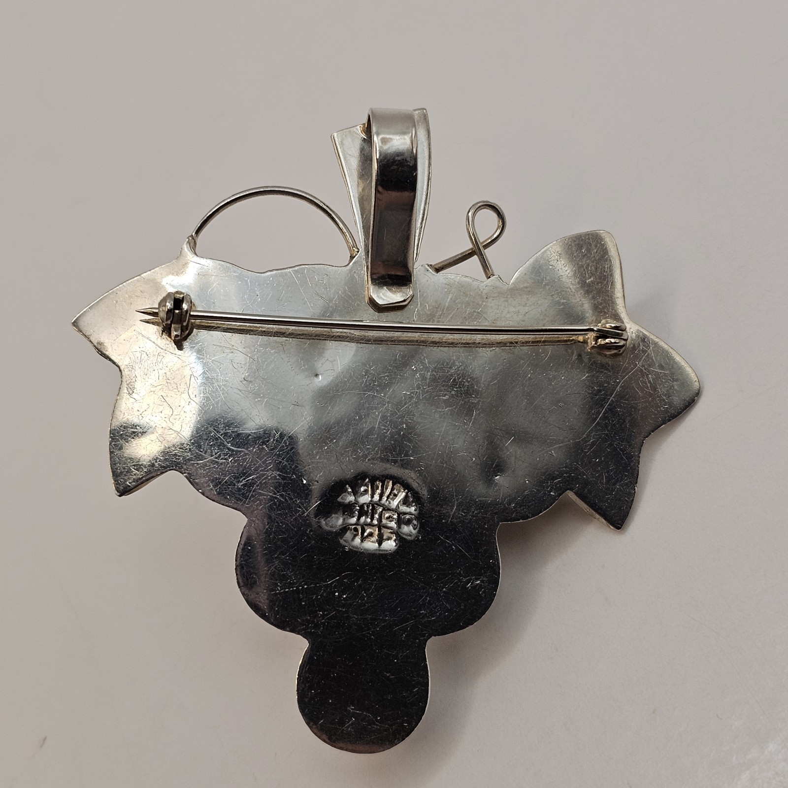 Vintage Mexico Sterling Silver 925 Large Bunch of Grapes Pin Brooch 22g