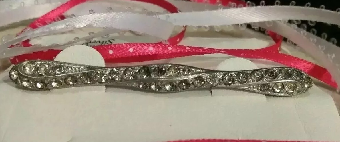 Antique 1920s Fishson Silverite Bar Pin Brooch Gorgeous Vintage Costume Jewelry