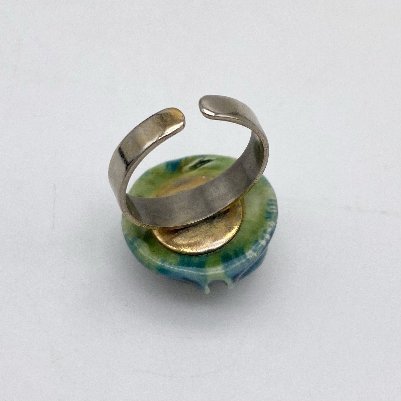 Vintage Ring Abstract Modernist Pottery Dome Mid Century Adjusts Pls Read