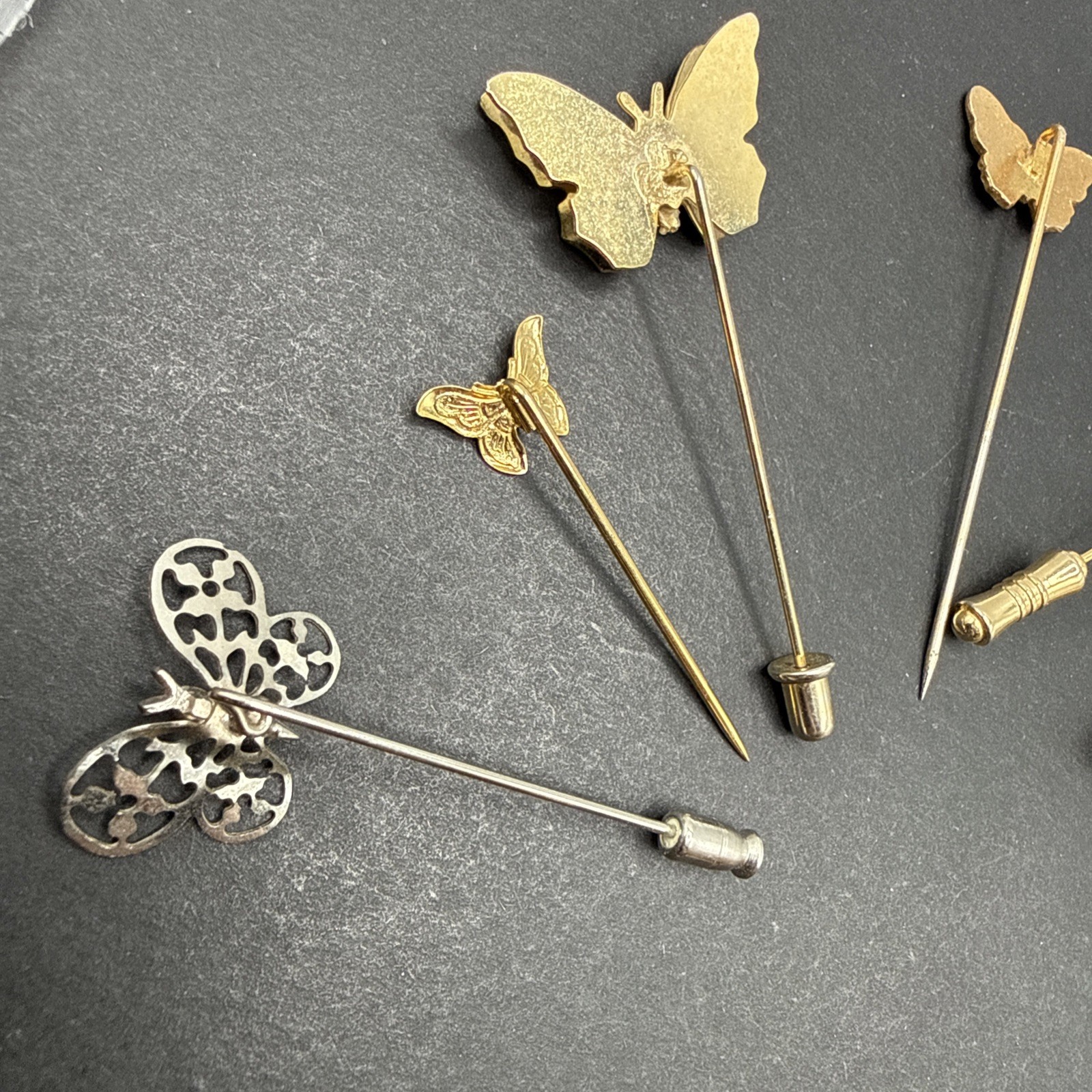 Lot Of Stick Pins – All Butterflies Silver Gold Tone Filigree Cloisonné J57