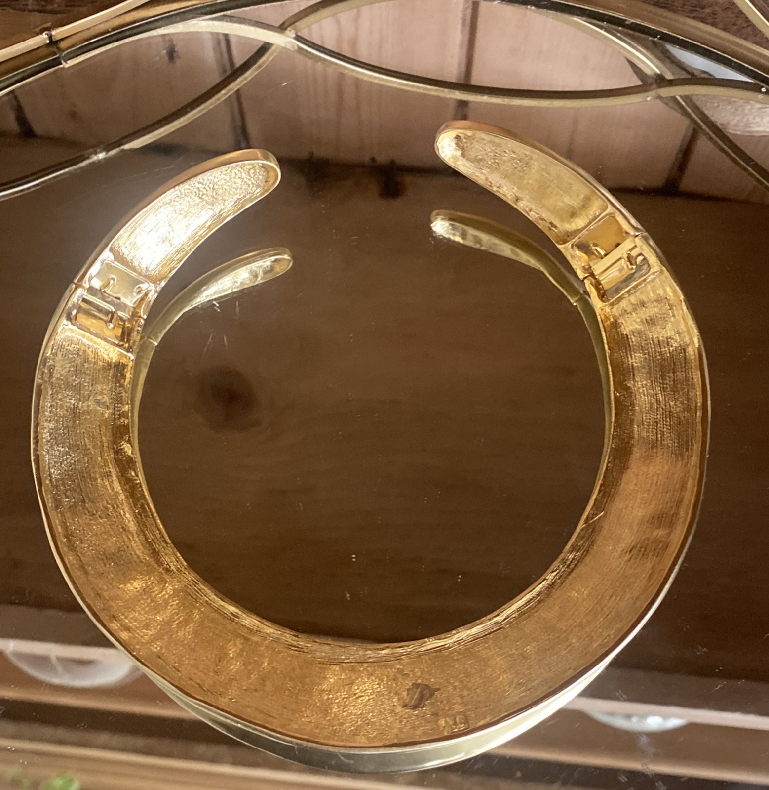 Beautiful Vintage Les Bernard Vogue Egyptian Revival Gold Plate Collar Necklace