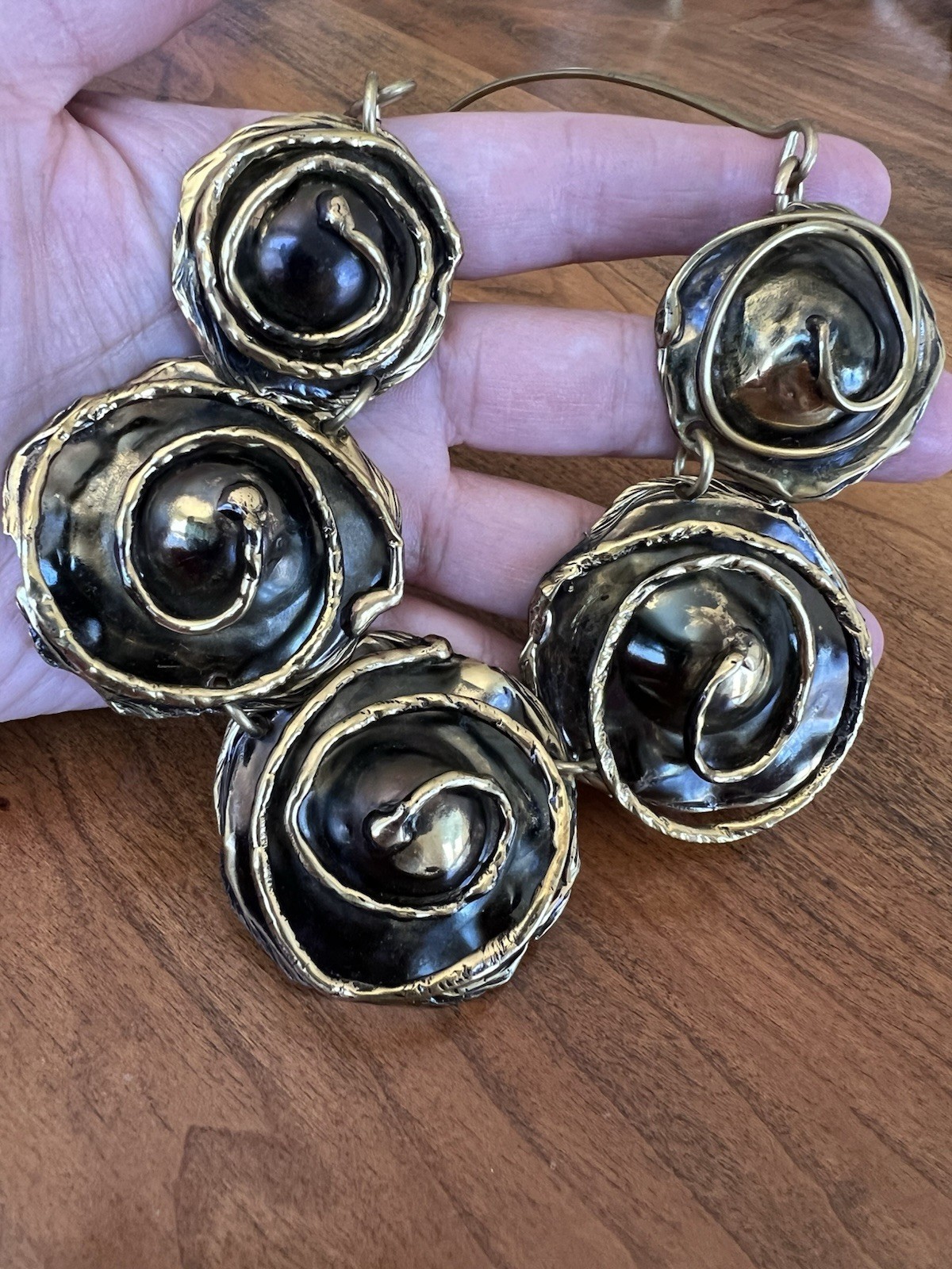 Beautiful Vintage Brutalist Mixed-Metal Necklace