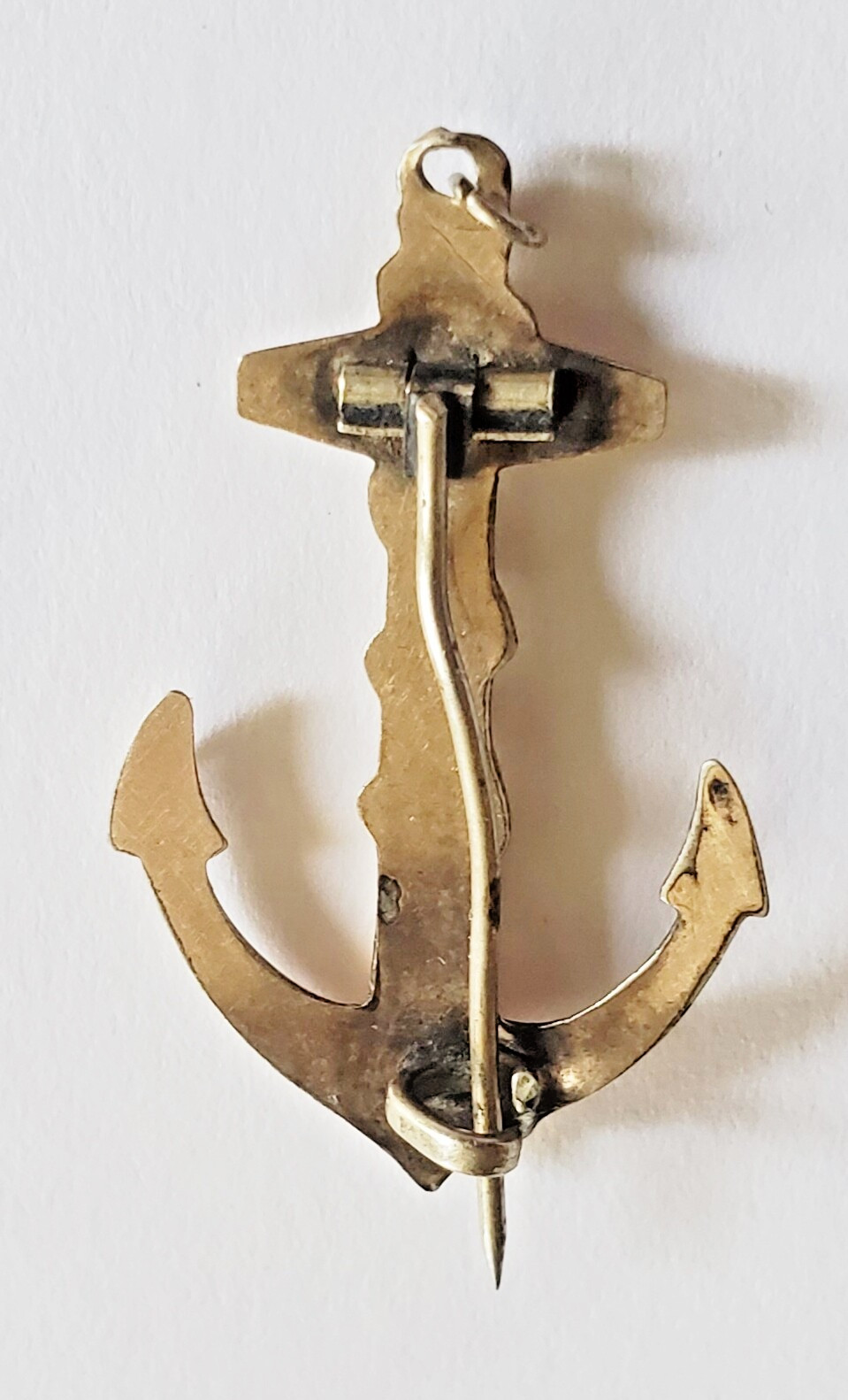 Vintage Pin Brooch Anchor Mariner Pendant Silver/Gold Tone