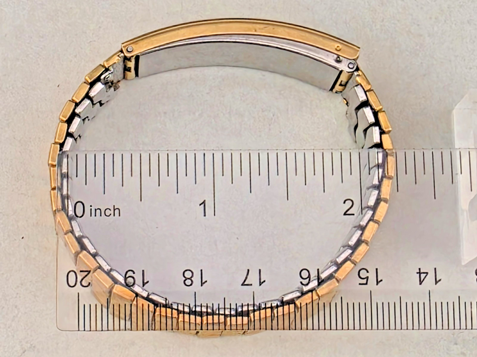 Vintage Gemex USA Gold-Filled Photo Locket Expansion ID Bracelet 7″ No Mono
