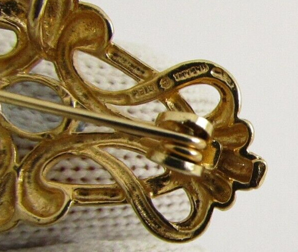 Blue Stone Leaves Art Nouveau Brooch Sterling Silver VTG Estate 1930’s-1950’s