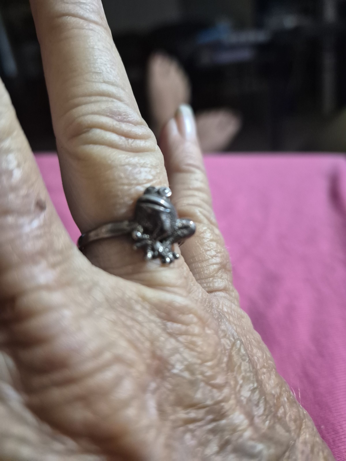 Sterling Silver 925 Animal Frog Ring SZ 9 3.0 TW Vintage Estate Auction Find