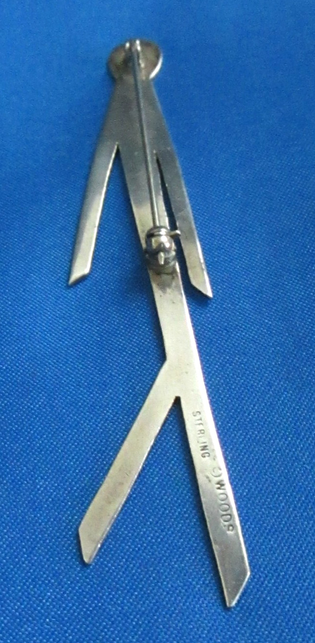 Vintage Sterling Silver Modernist Phyllis Woods Stick Figure Person Brooch Pin
