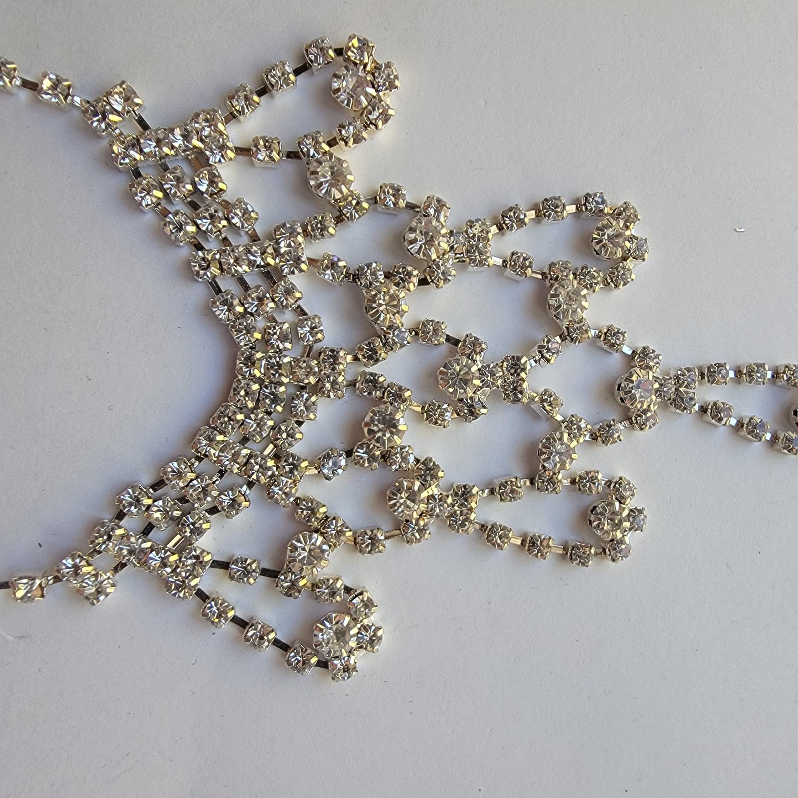 Silver Rhinestone Chain Bracelet Ring Hand Harness Bridal Lobster Clasp Jewelry