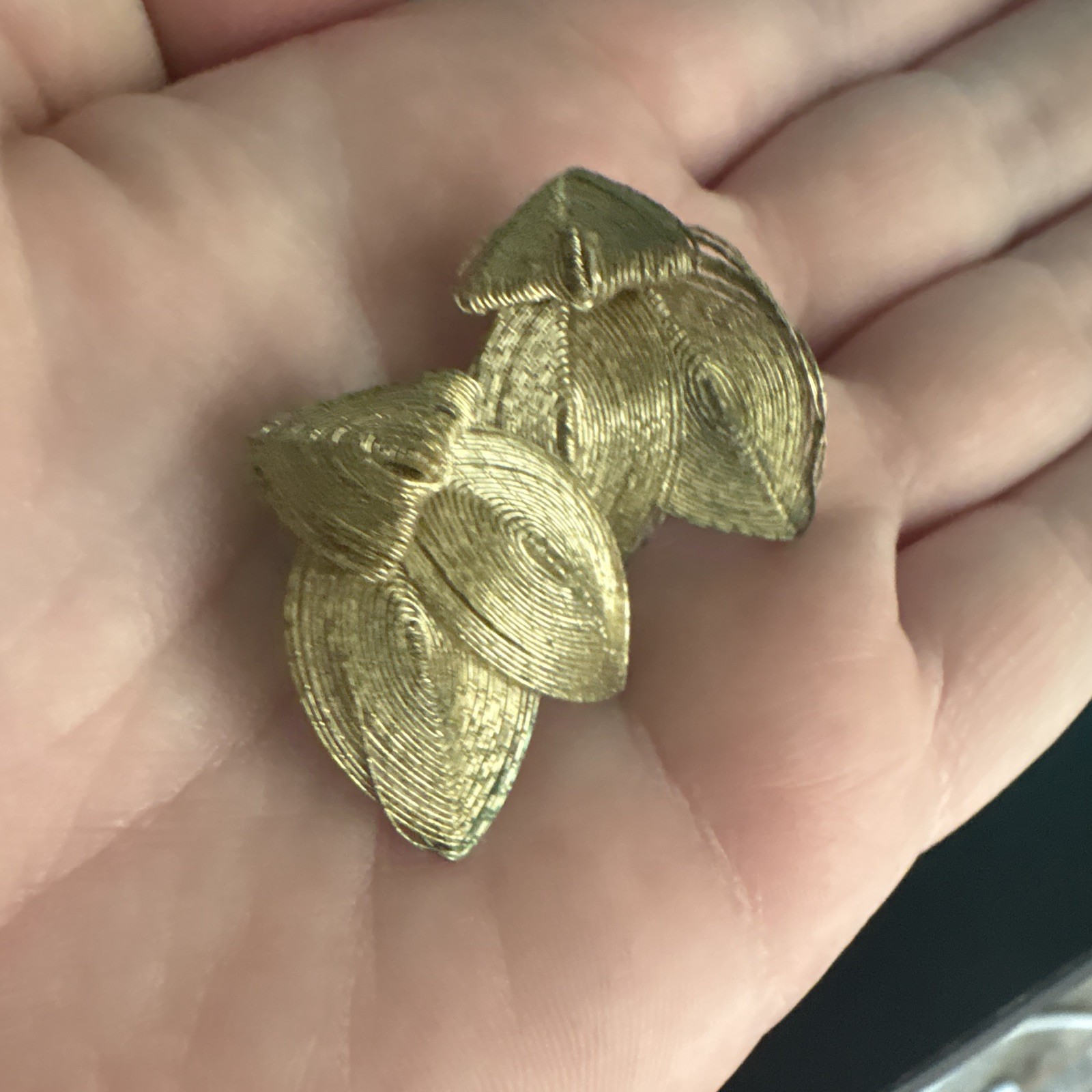 Vintage Gold Tone Leaf Brooch Pin Signed Germany Nature Flowers & Plants