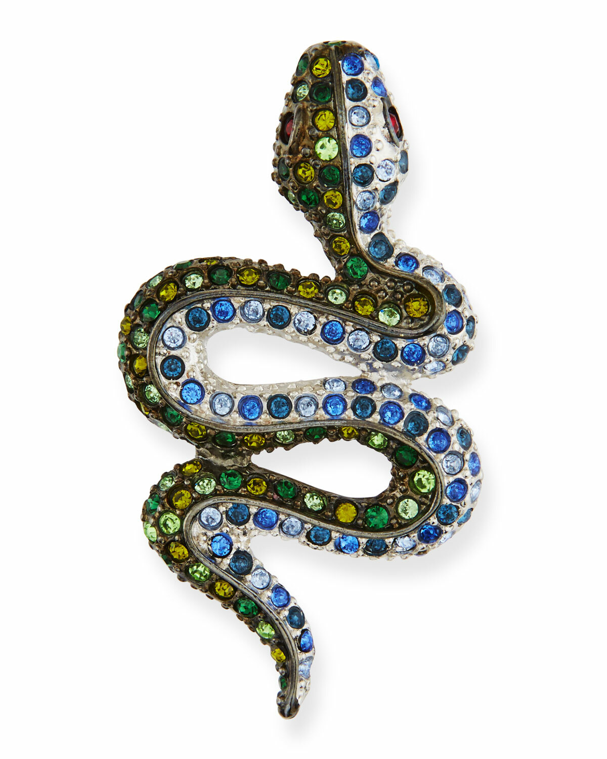 KENNETH JAY LANE SIGNED BLING GLITZY SNAKE PIN BROOCH NEW WITH TAGS