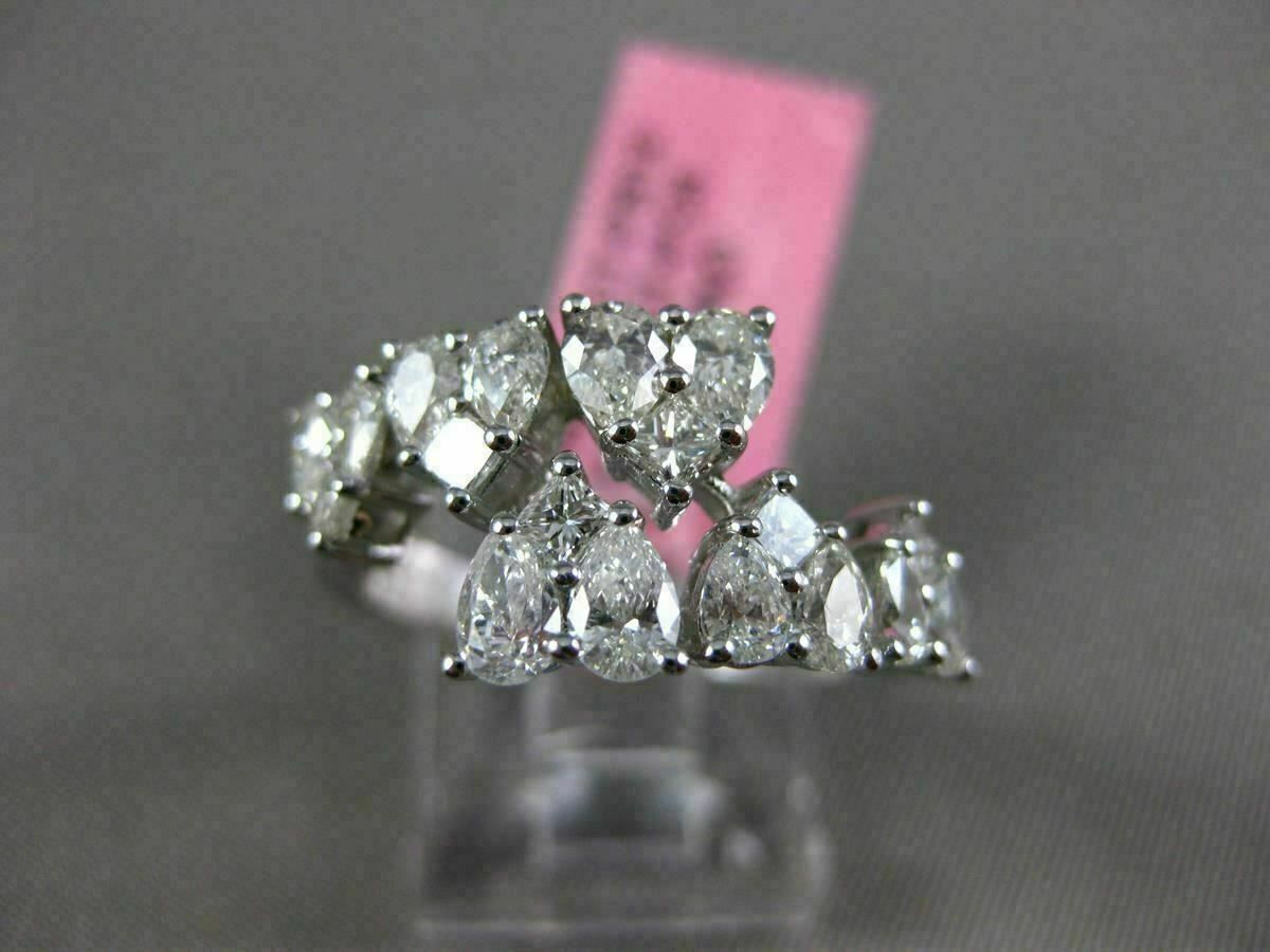 ESTATE WIDE 1.53CT DIAMOND 18KT WHITE GOLD 3D CRISS CROSS MULTI HEART LOVE RING