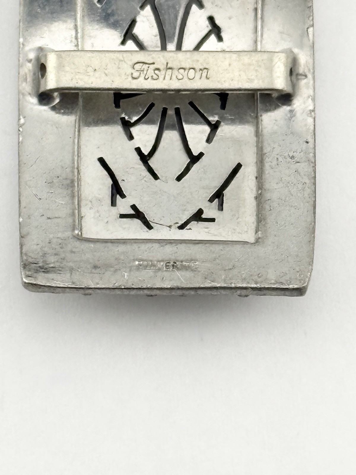 Vintage Fishson Henry Fishel & Son Silverite Buckles W/ Rhinestones