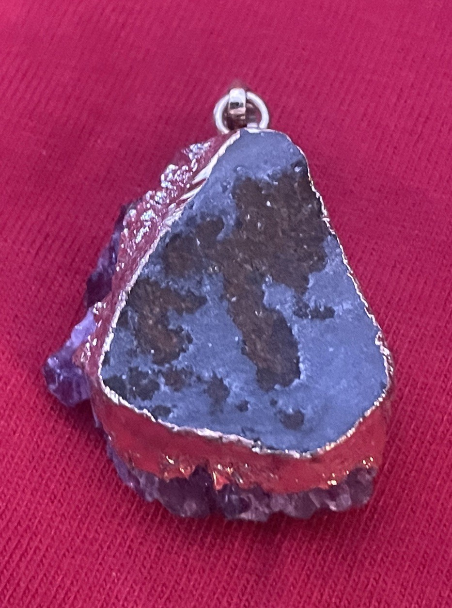 Gorgeous Amethyst Geode Stone Pendant Electroform Setting Unbranded (4)