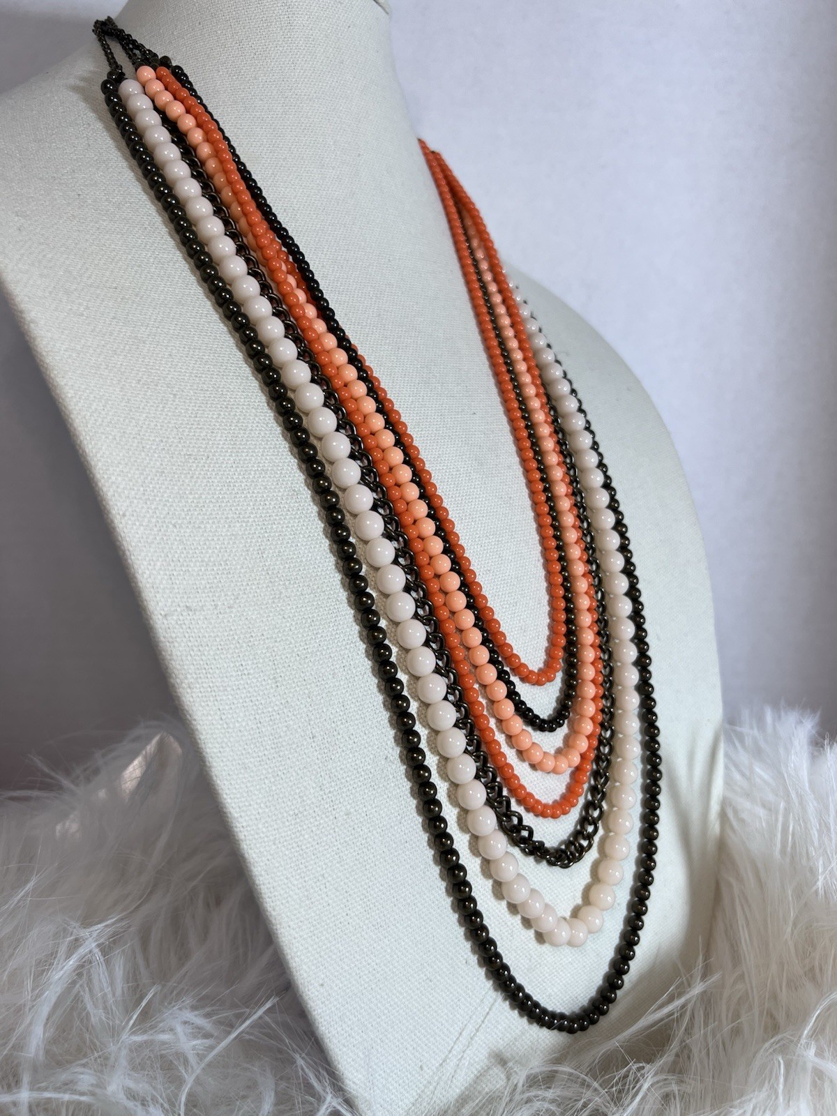Vintage Premier Designs Seven Strands Layered Necklace Elegant Classic Summer