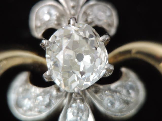 GORGEOUS ART NOUVEAU 18K / 17K GOLD & PLATINUM EUROPEAN CUT DIAMOND NECKLACE