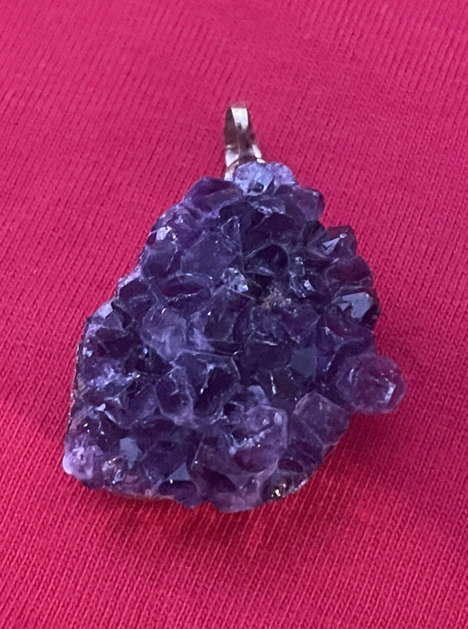 Gorgeous Amethyst Geode Stone Pendant Electroform Setting Unbranded (4)