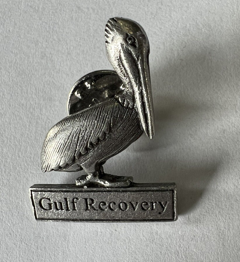 Clift Pewter Gulf Recovery Pelican Lapel Hat Pin