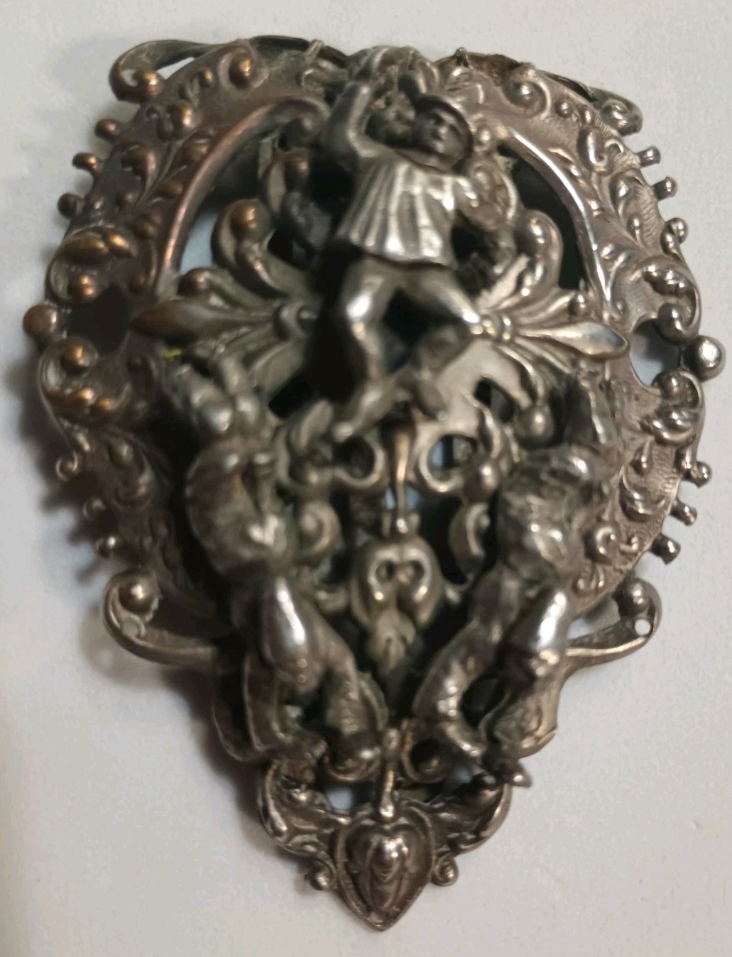 Rare, Vintage Broach/Dress Clip from 1895 To 1910 Era. Sterling Silver Plated.
